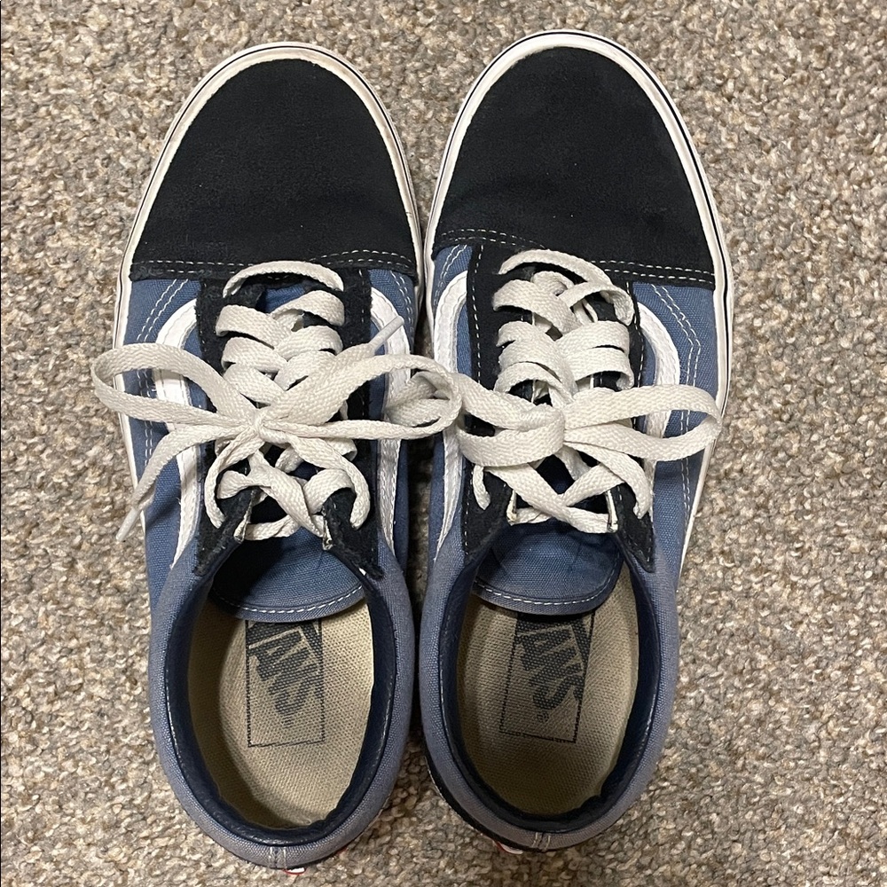 Vans Women’s Black and Blue Classic Sneakers